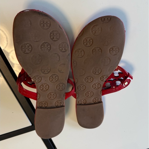 Tory Burch Miller Patent Leather Sandals - Poppy Red - Size 10.5M - Picture 7 of 10